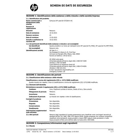 Toner 26A HP nero  CF226A